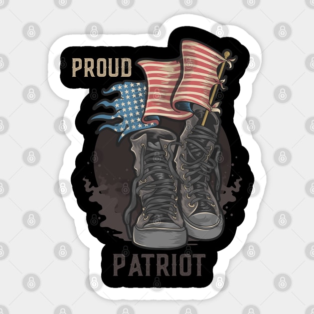 Proud Patriot Shirt - 4th of July Patriotic T-Shirt - Gift for Patriot - USA Flag Patriotism Sticker by RRADesign